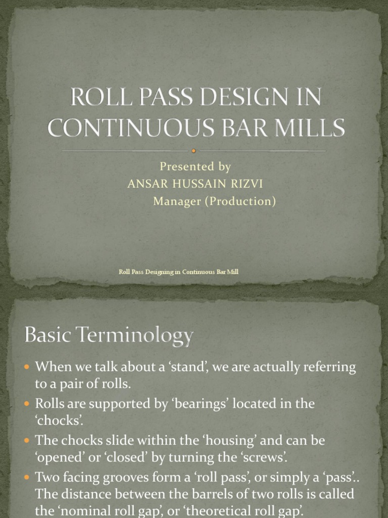 Roll Pass Design in Continuous Bar Mills | PDF | Rolling (Metalworking ...