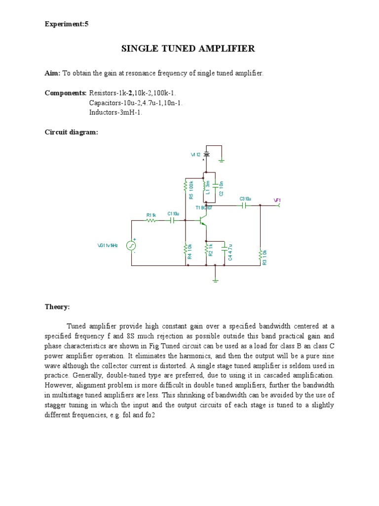 Single Tuned Amplifier Experiment5