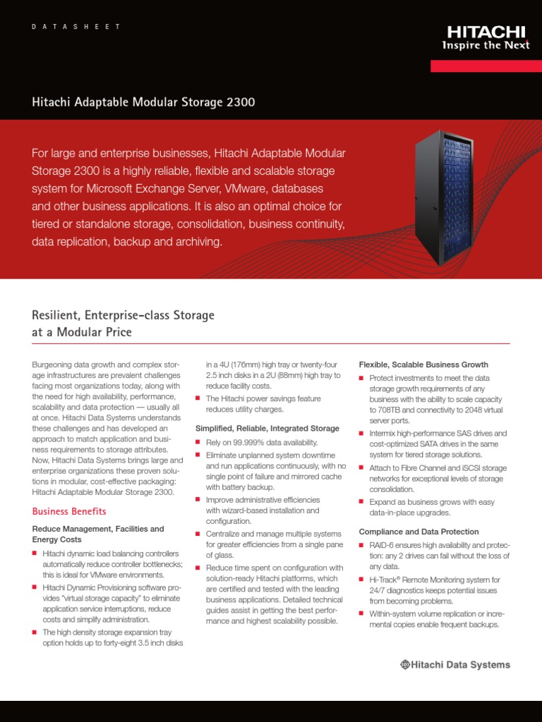 Hitachi Datasheet for AMS 2300 | Scalability | Computer Engineering