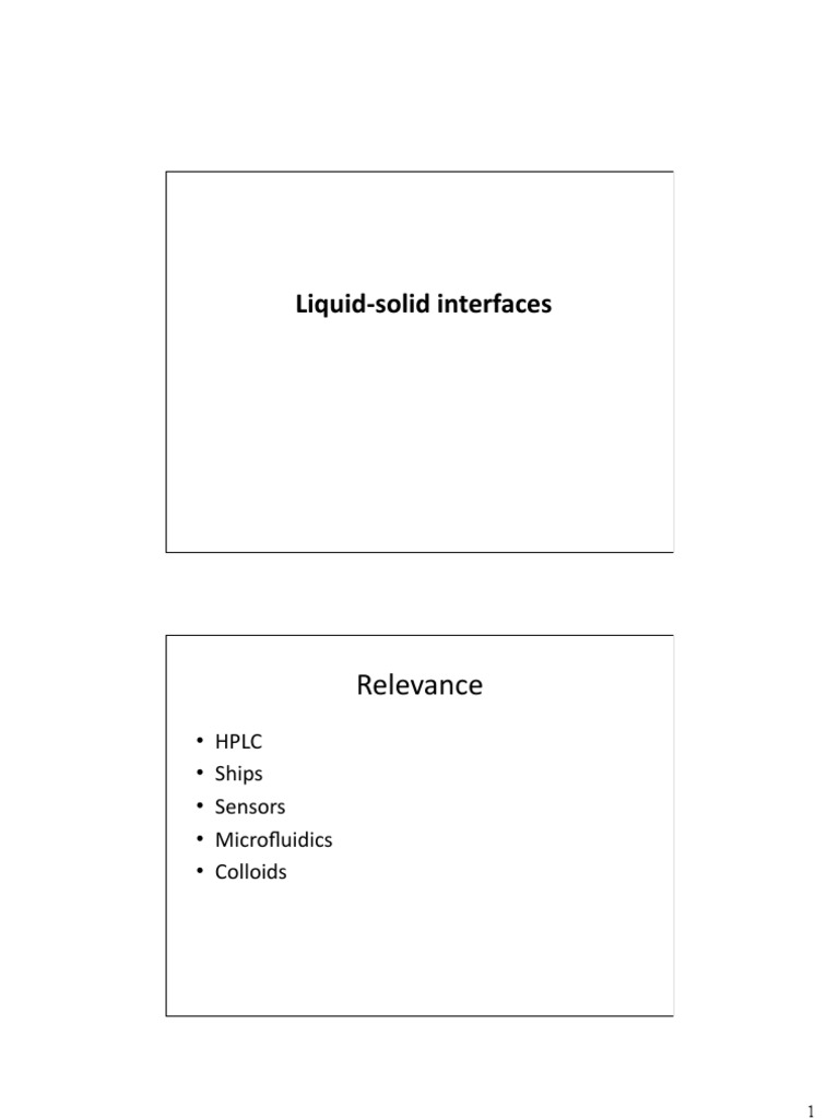Liquid Solid Interfaces | PDF | Chemical Product Engineering | Chemical ...