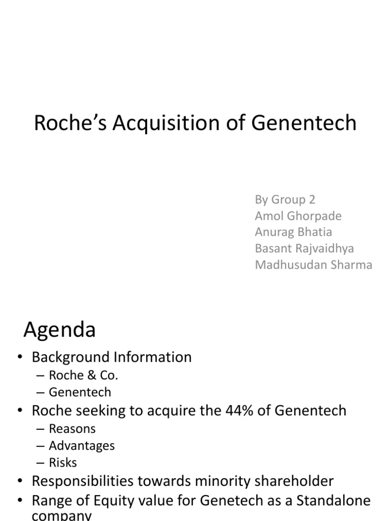 Roche Genentech | PDF | Mergers And Acquisitions | Risk