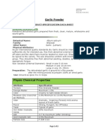 Garlic Powder: Product Specification Data Sheet
