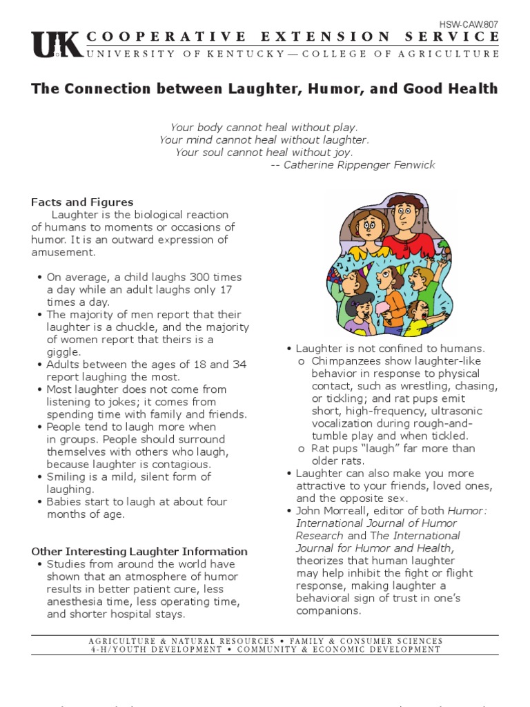 The Connection Between Laughter, Humor, and Good Health | PDF