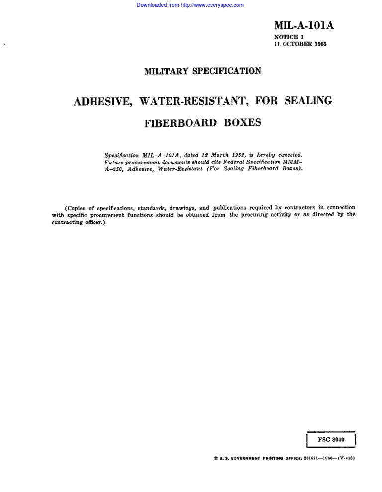 Water-Resistant Adhesive Specification | PDF