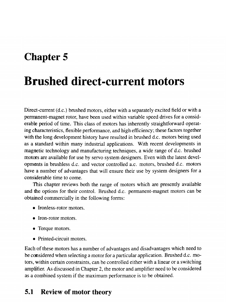 Brushed DirectCurrent Motors 5.1 Review of Motor Theory PDF