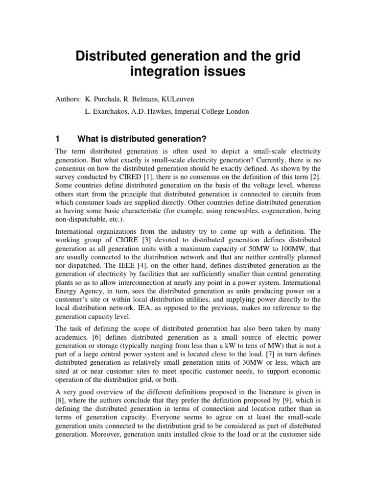 Distributed Generation | PDF