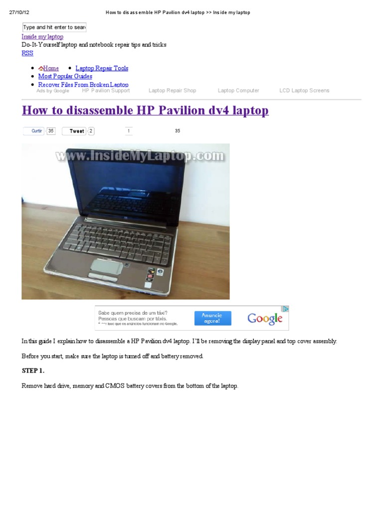 How to Disassemble HP Pavilion Dv4 Laptop __ Inside My Laptop | Laptop |  Electronic Engineering