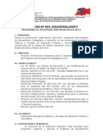 DIRECTIVA N°023-2012/DUGEL/AGP-T "PROGRAMA DE RECUPERACIÓN PEDAGÓGICA 2013"