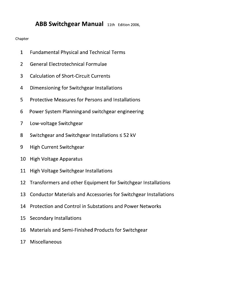 ABB Switchgear Manual 11th Ed 2006 | PDF