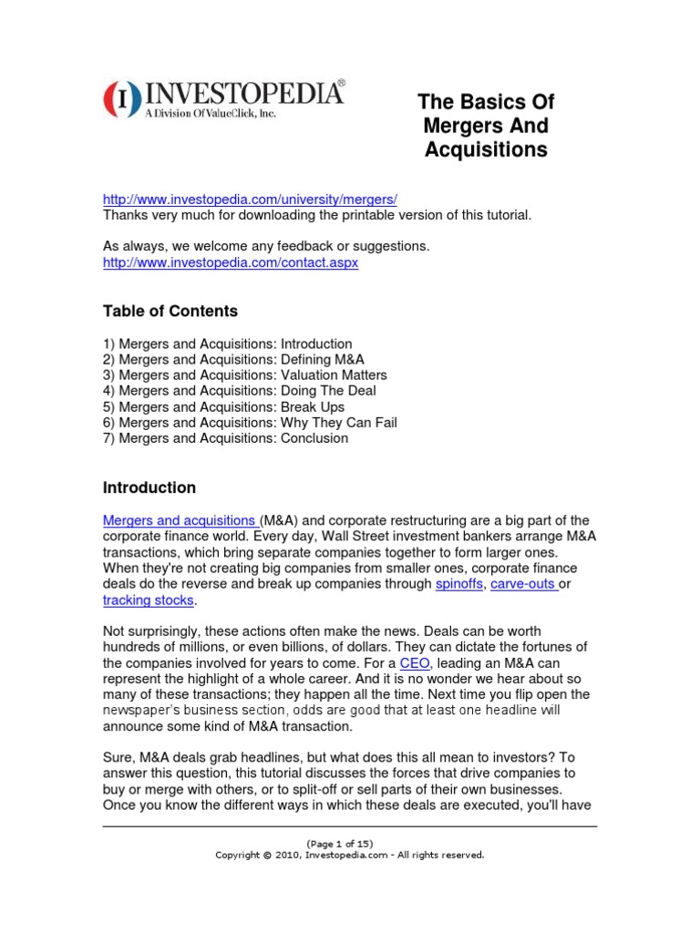 Merger | PDF