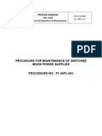 Procedure For Maintenance of Switched Mode Power Supplies: Process Manual