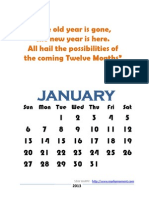 2013 Printable Yearly Quotes Calendar
