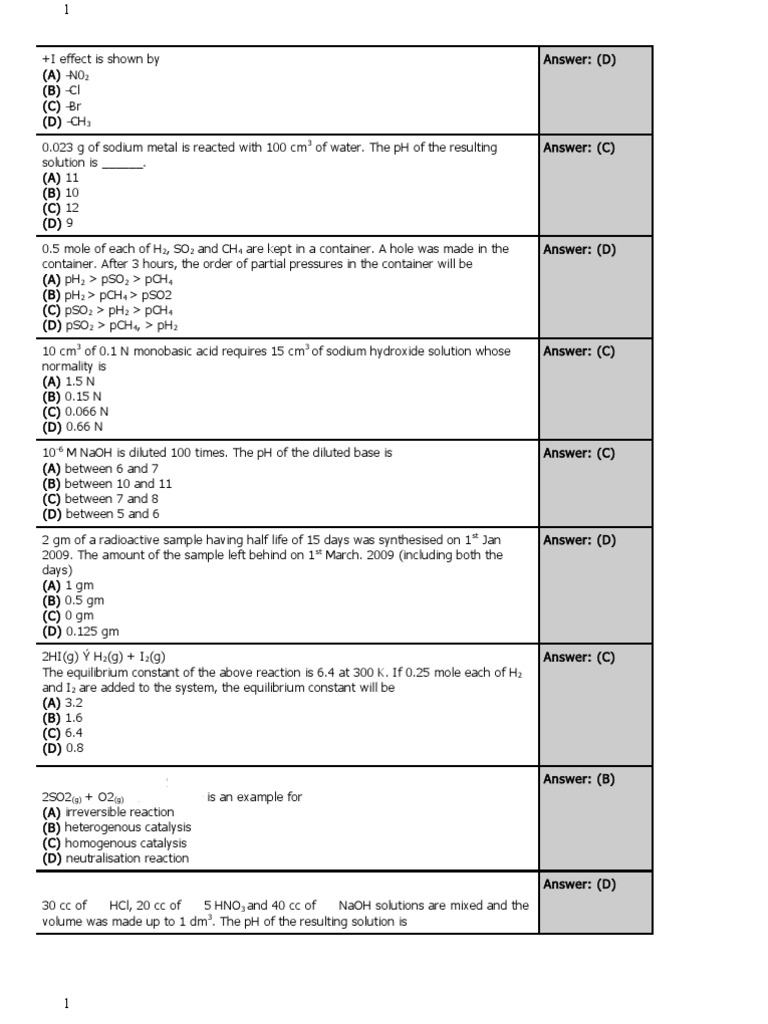 Chemistry Model Question Paper Carbon Chemical Reactions