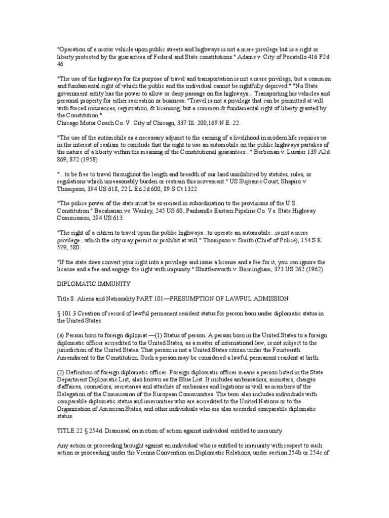 Printable Right To Travel Form Federal Government Of The United