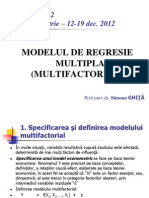 Regresia Multifactoriala