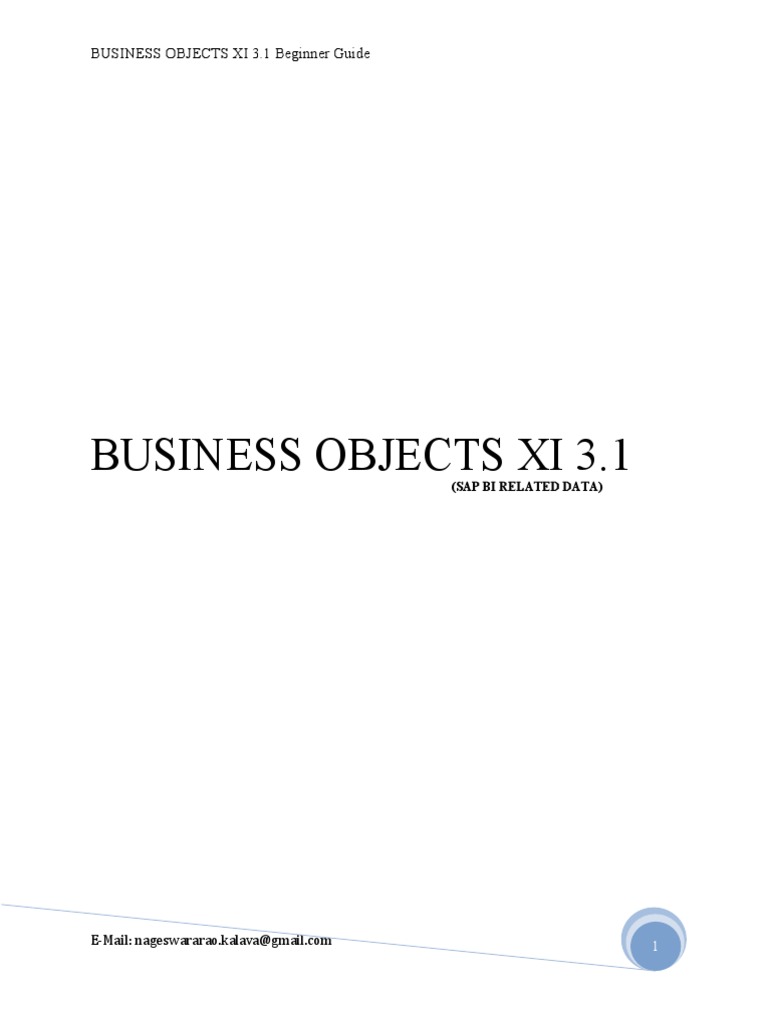 73285516 Business Objects XI 3 1 Beginner Guide for u ...