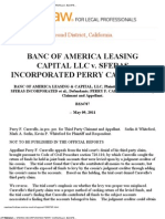 BANC OF AMERICA LEASING & CAPITAL, LLC, Plaintiff and Respondent, v. SFERAS INCORPORATED Et Al., Defendants PERRY F. CARAVELLO, Third Party Claimant and Appellant.