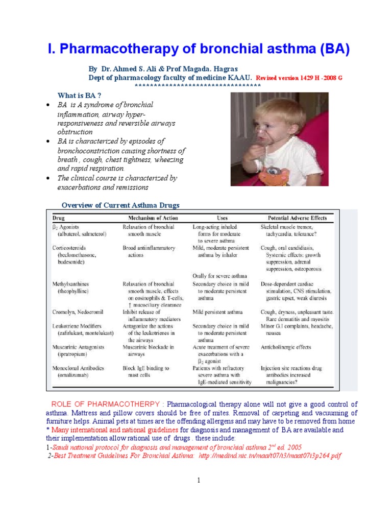 Pharmacotherapy for Bronchial Asthma | PDF | Asthma | Medical Treatments