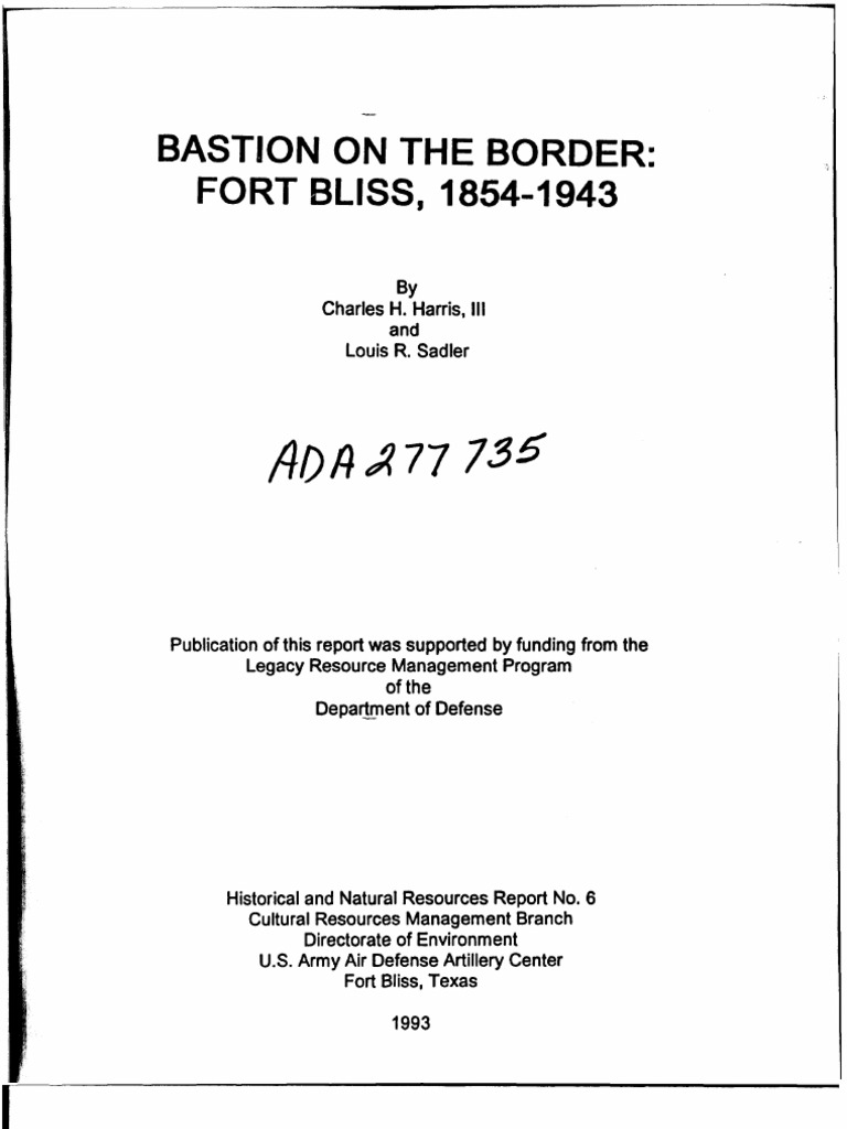 Fort Bliss History PDF Fort Bliss El Paso