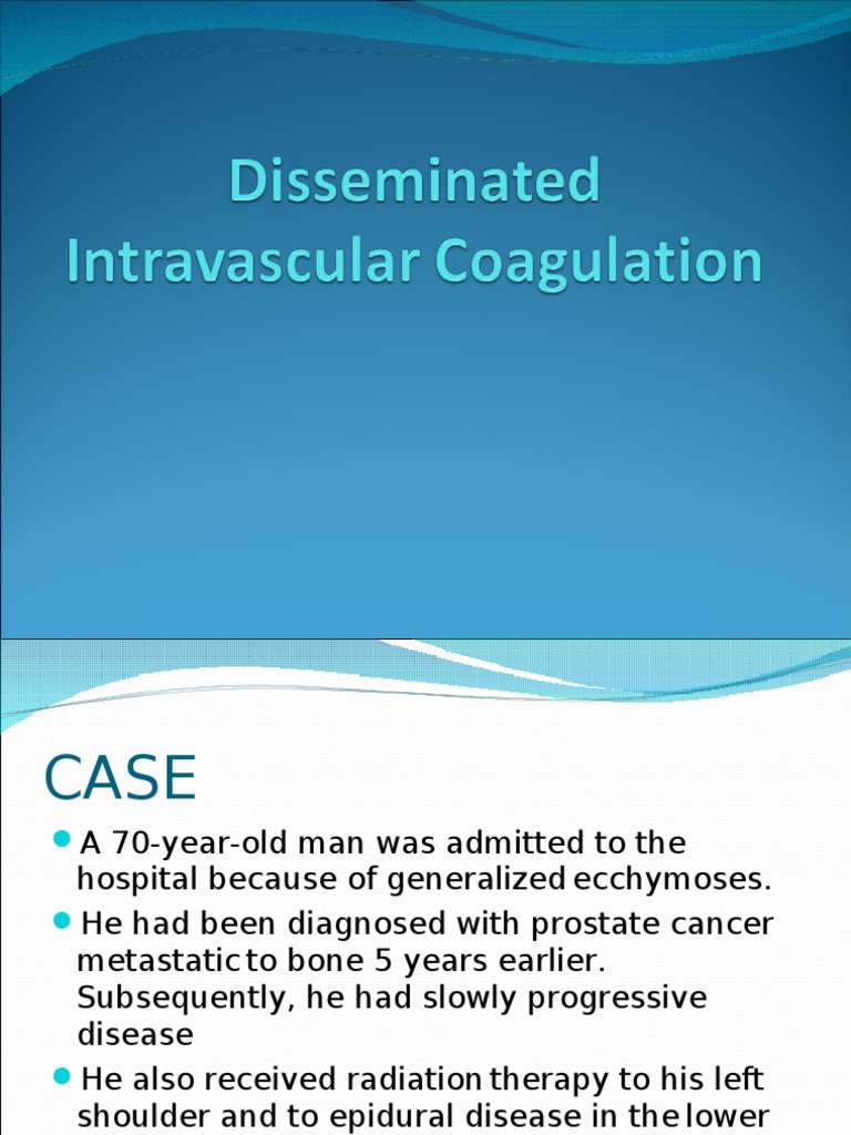Prostate Cancer and DIC Case Study | PDF | Coagulation | Platelet