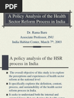 Health Sector Reform in India