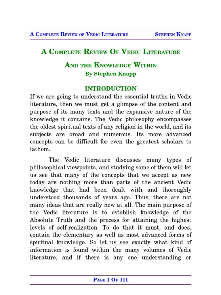 Comprehensive Guide to the Vedas | PDF