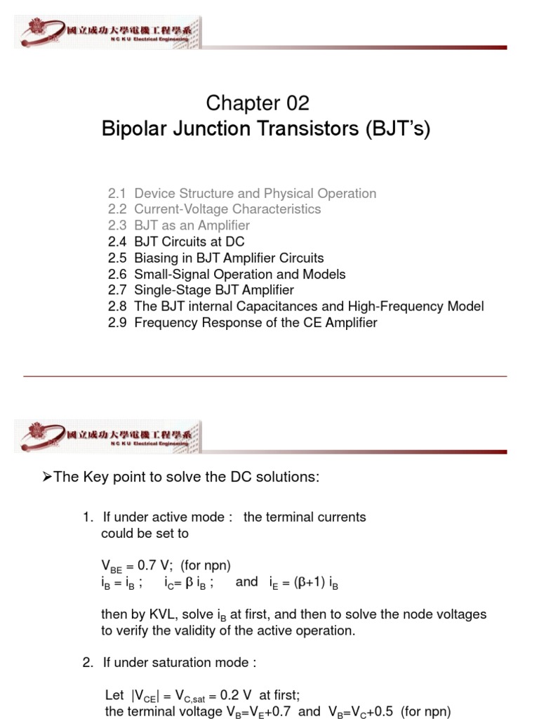 BJT DC Biasing PDF Bipolar Junction Transistor Electronics