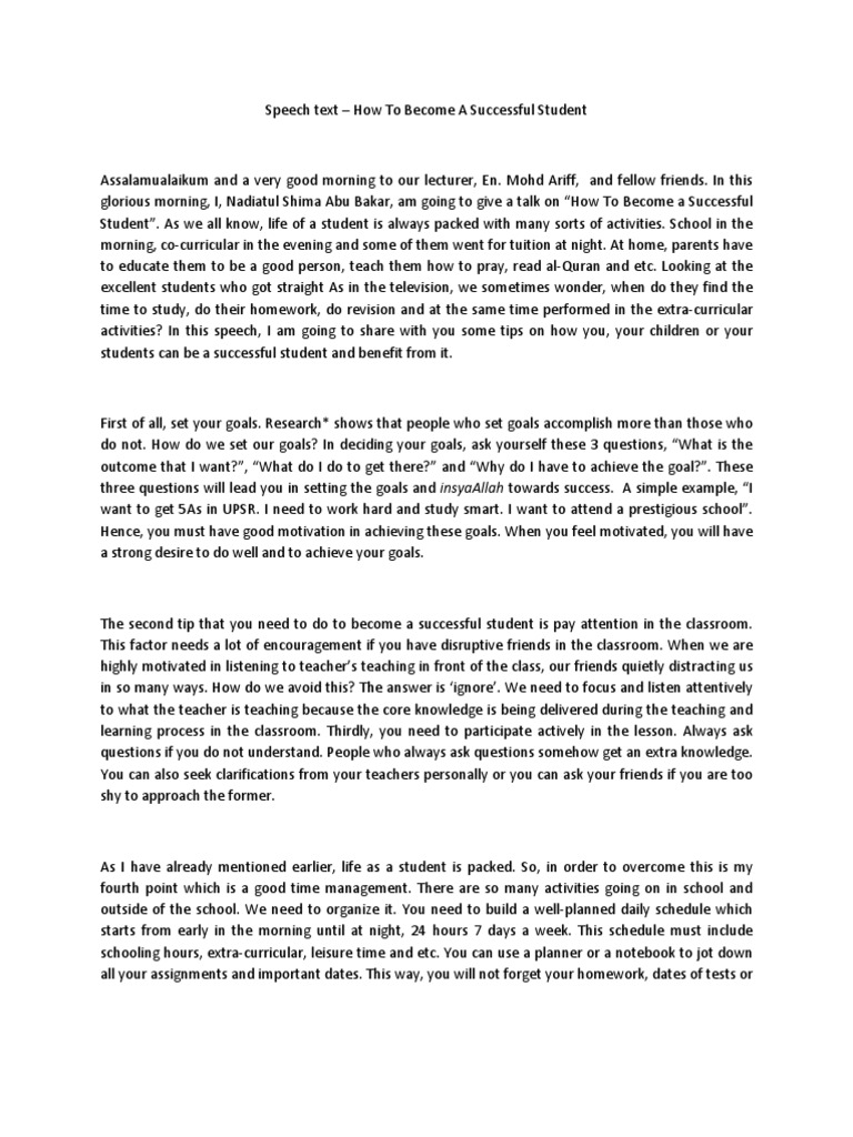 How To Become A Successful Student | PDF | Homework | Quality Of Life