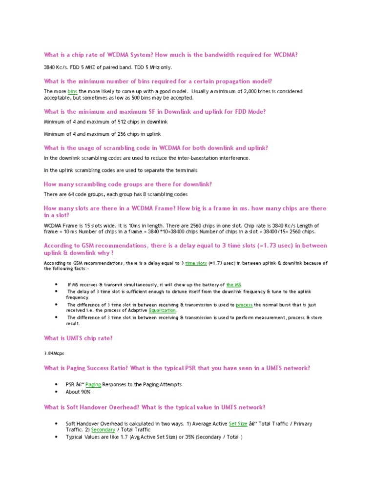 Interview Question PDF High Speed Packet Access