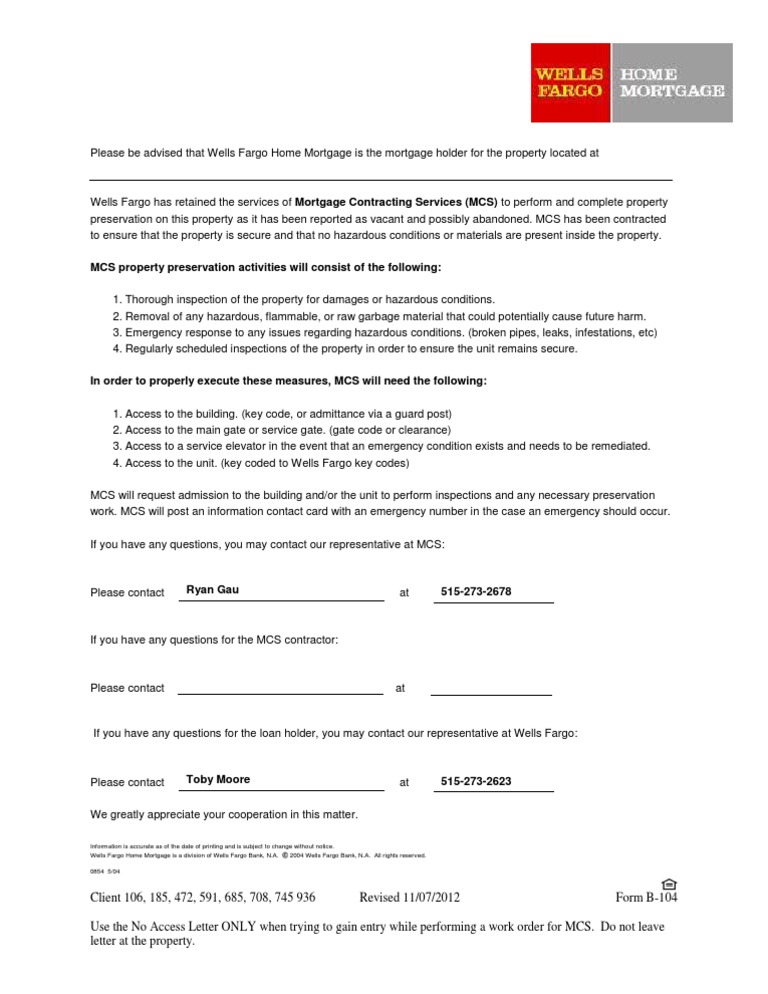 WELLS FARGO CLIENT CODE NUMBERS ON LETTERHEAD