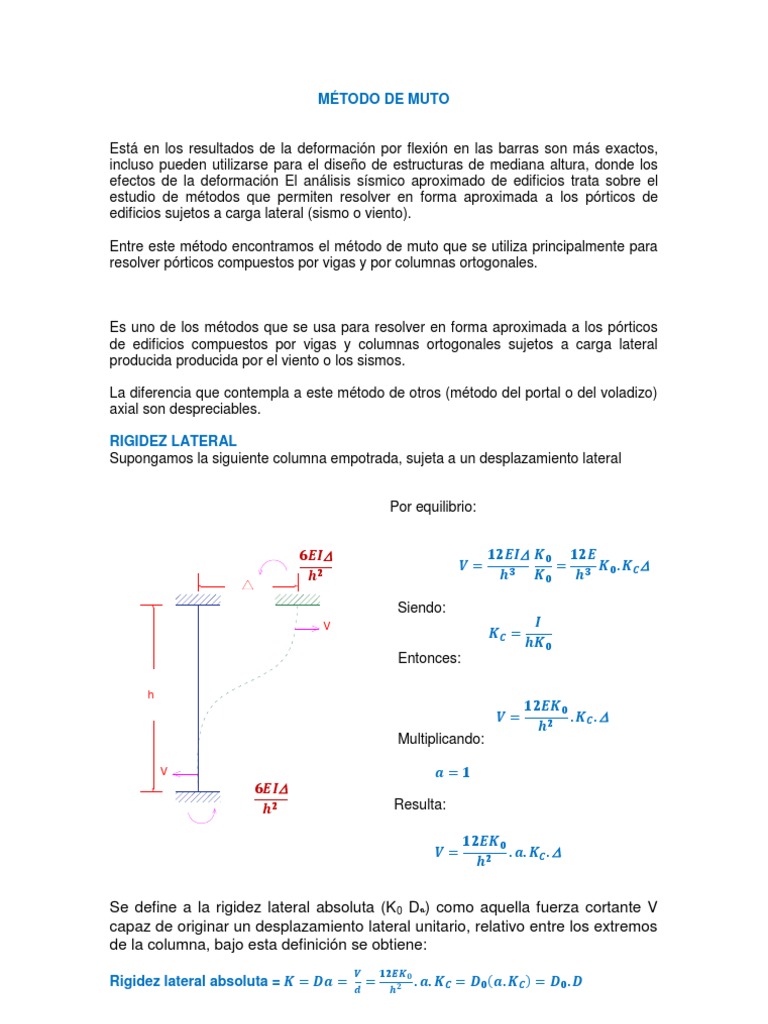 Metodo de Muto Ae II Completado | PDF | Rigidez | Mecanica clasica