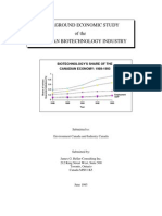 Background Economic Study of The Canadian BioTech Industry 1995.