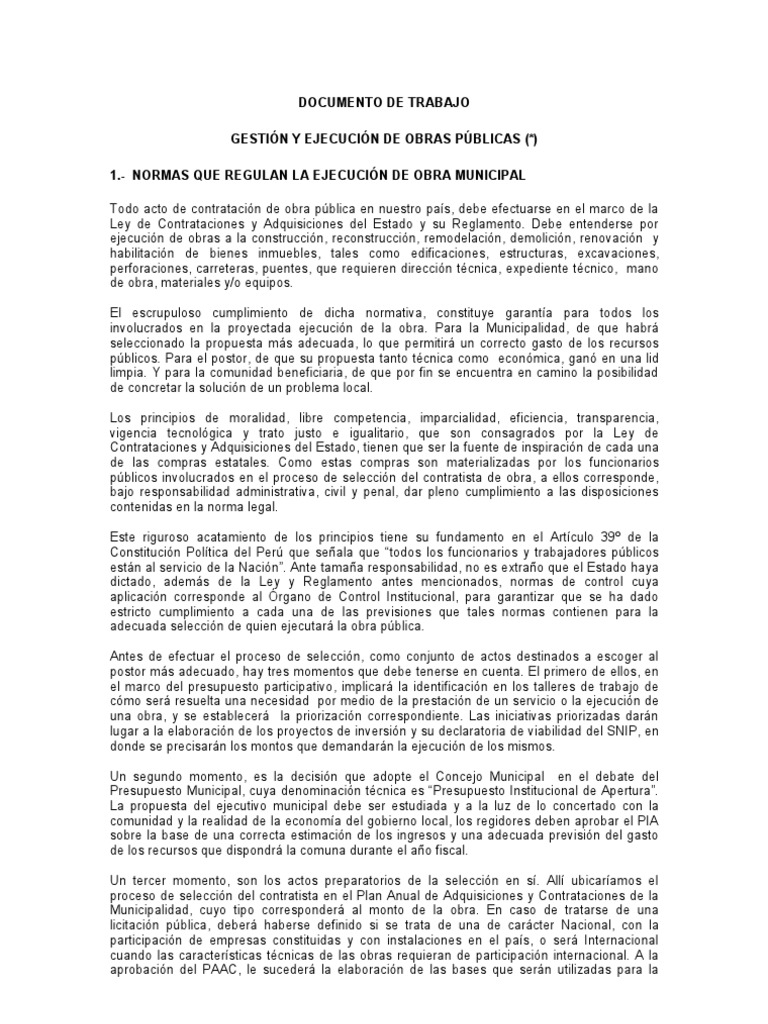 Gestion y Ejecucion de Obras | PDF | Presupuesto | Regulación