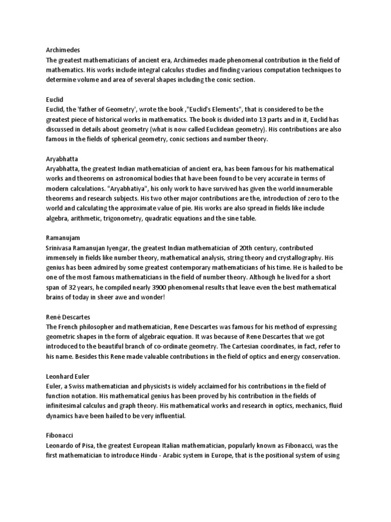 Famous mathematicians pdf geometry teaching mathematics