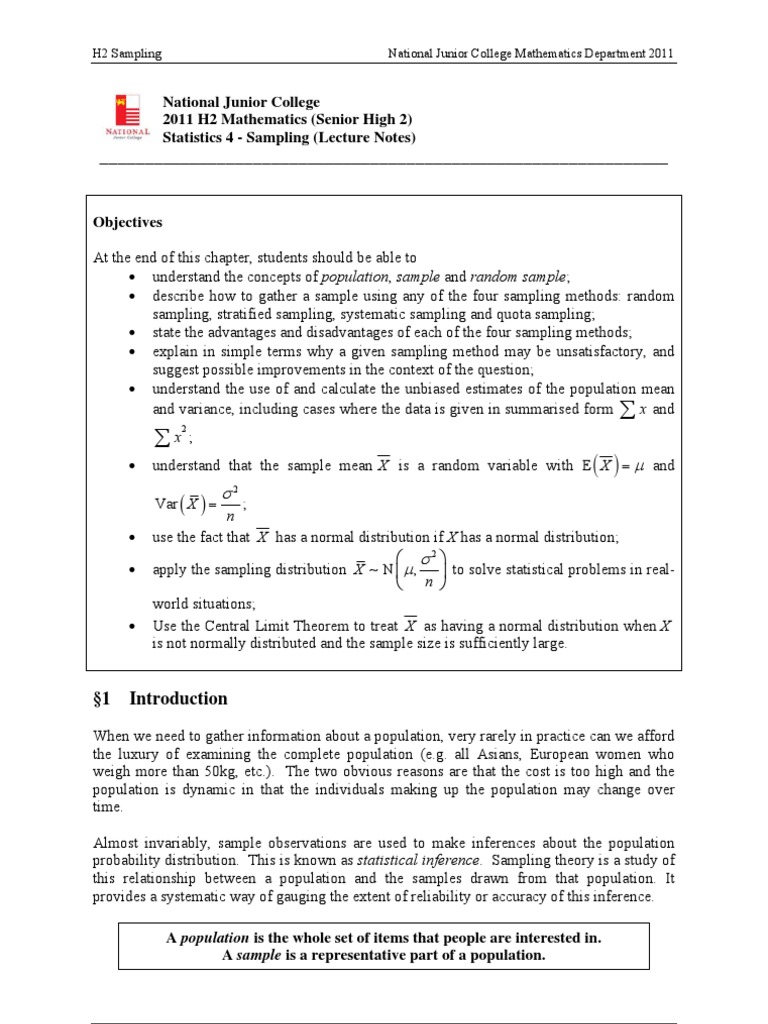 Understanding Sampling in Statistics | PDF | Sampling (Statistics) | Mean