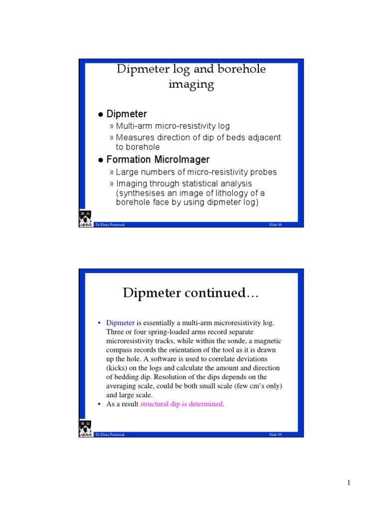 Dip Log PDF Science Geology