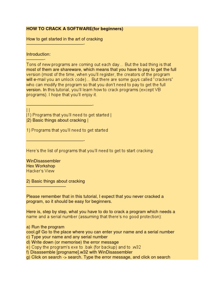 How To Crack A Software | PDF | Digital Technology | Computing