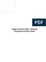 Design of Anchor Bolts - Pedestals (Long Span and Short Span)