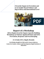 Report of a Workshop Africa Region Security Organs Capacity Building Workshop on Violence Against Women and Girls