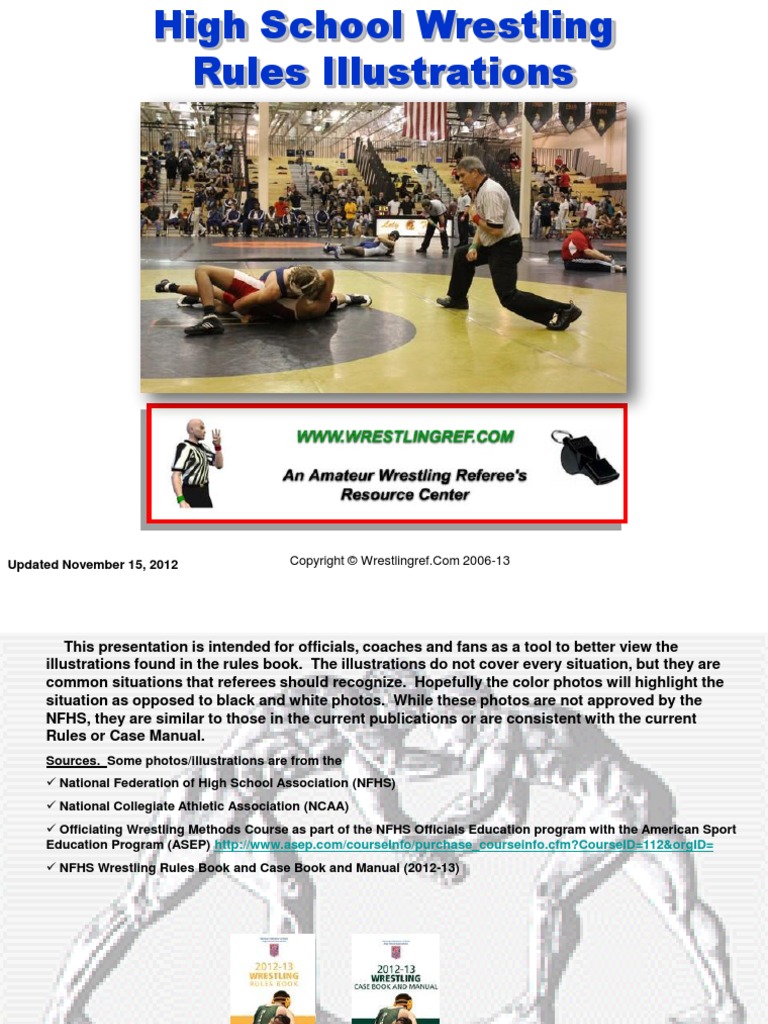 High School Wrestling Rules Illustrations Call the Rules Book (2013
