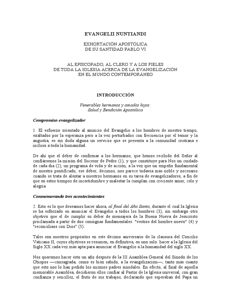 Exhortación nuntiandi pdf