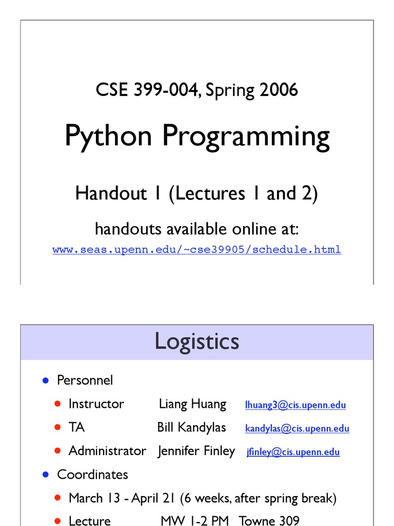 Python A Handout | PDF
