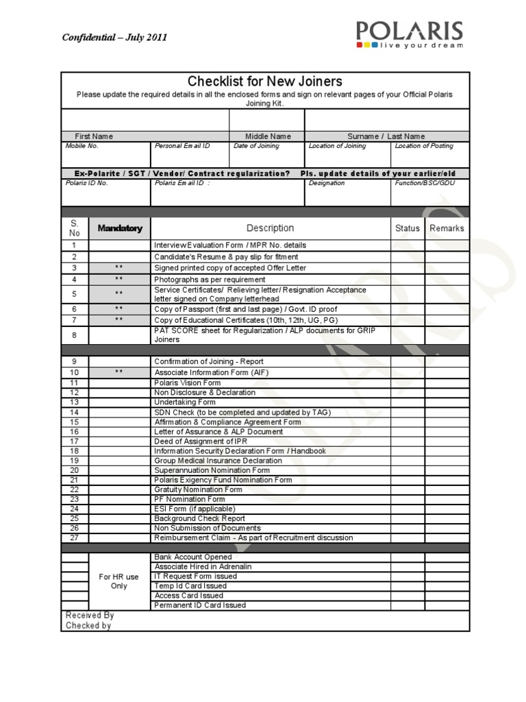 Joining Kit Checklist & Declarations Intellectual Property Exports
