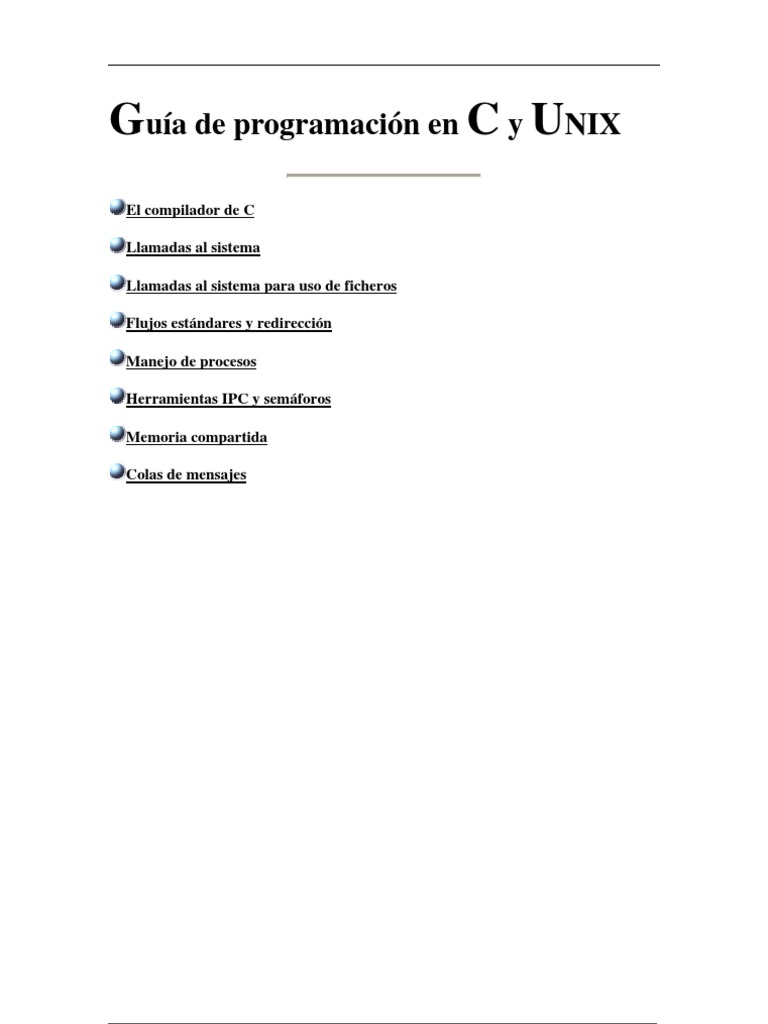 Guia de Programacion en C y UNIX | PDF | Compilador | Archivo de ...