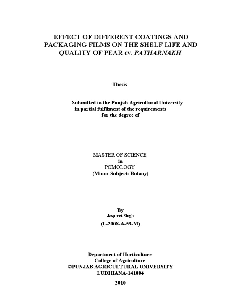 EFFECT OF DIFFERENT COATINGS AND PACKAGING FILMS ON THE SHELF LIFE AND ...