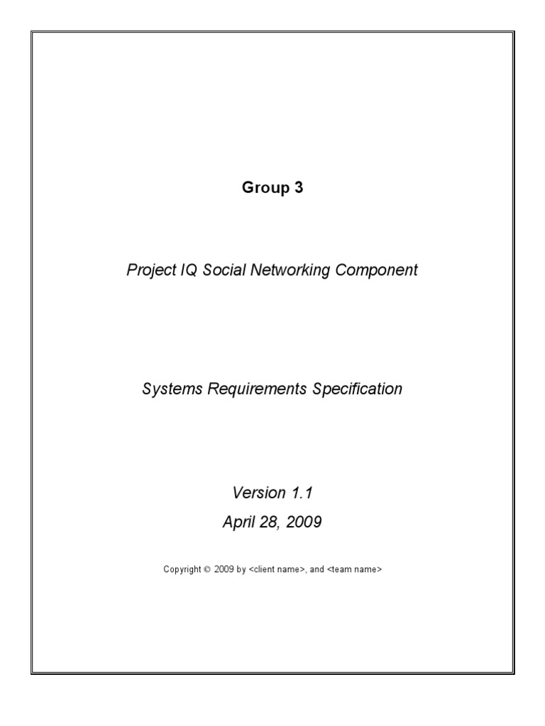 Project IQ Social Networking Component: Group 3 | PDF | Use Case ...
