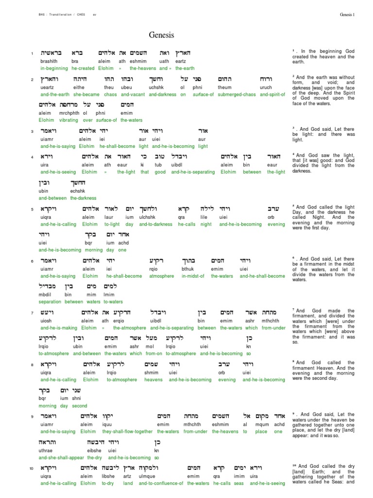 Interlineare Dell'antico Testamento EbraicoInglese PDF Cain And