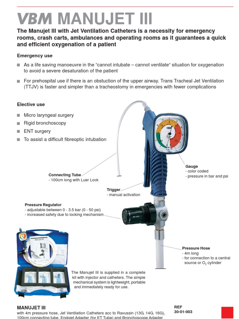 Manujet Jet Ventilator | PDF | Medical Equipment | Respiratory System