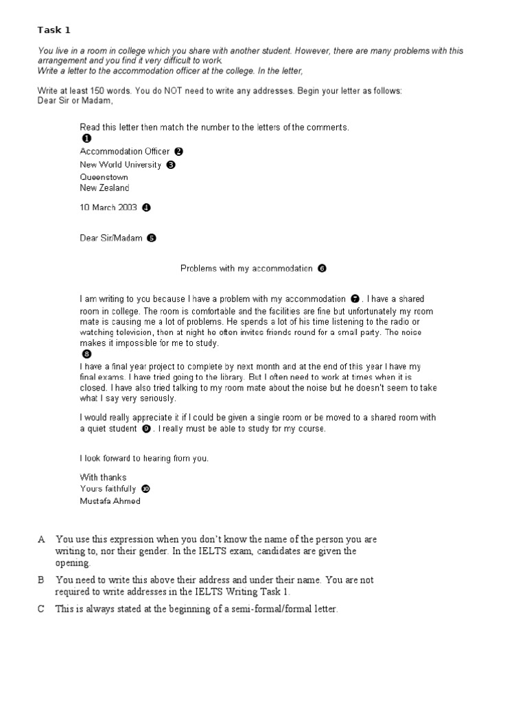 Ielts General Training Task 1 Practice International English Language