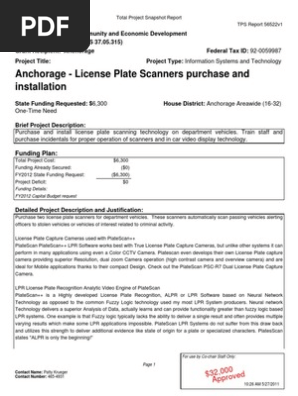 Anchorage Budget License Plate Readers ALPR